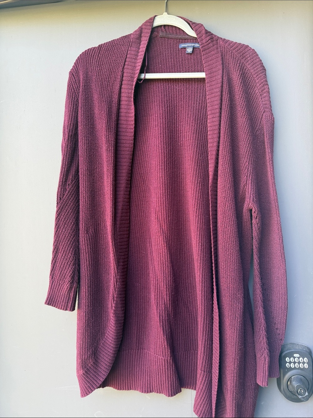 Women's Open-Front Burgundy Knit Cardigan - Unknown Brand